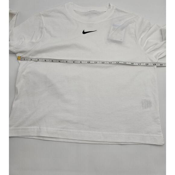Nike Essential Tee Girl's M White Loose Fit Long Sleeve Shirt NWT - Picture 6 of 10